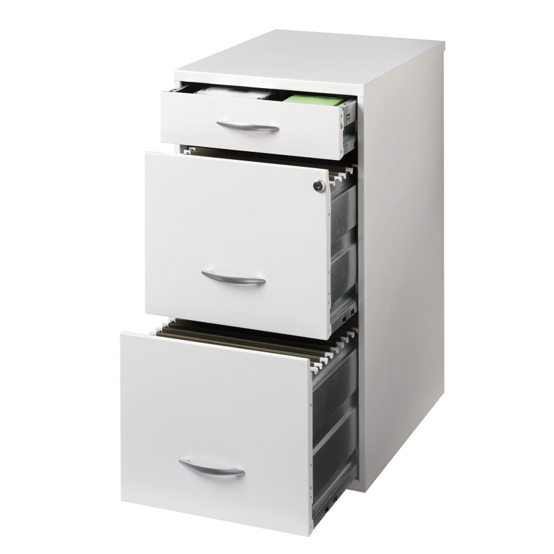 Archivero organizador con dos cajones archiveros tamaño carta color blanco y un cajon lapicero HIRSH