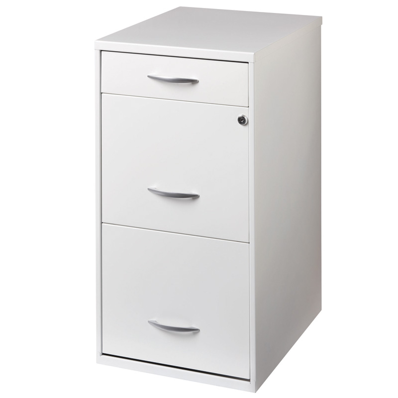 Archivero organizador con dos cajones archiveros tamaño carta color blanco y un cajon lapicero HIRSH