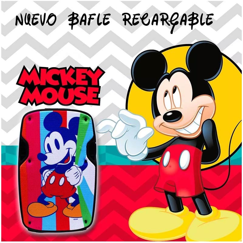 Bafle 8 Pulgadas Amplificado Recargable 5000w Mickey Mouse