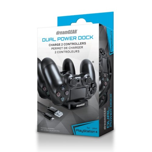 Base De Carga Dual Para Controles PS4 Negro Modelo Dual Power Dock Marca DREAMGEAR 