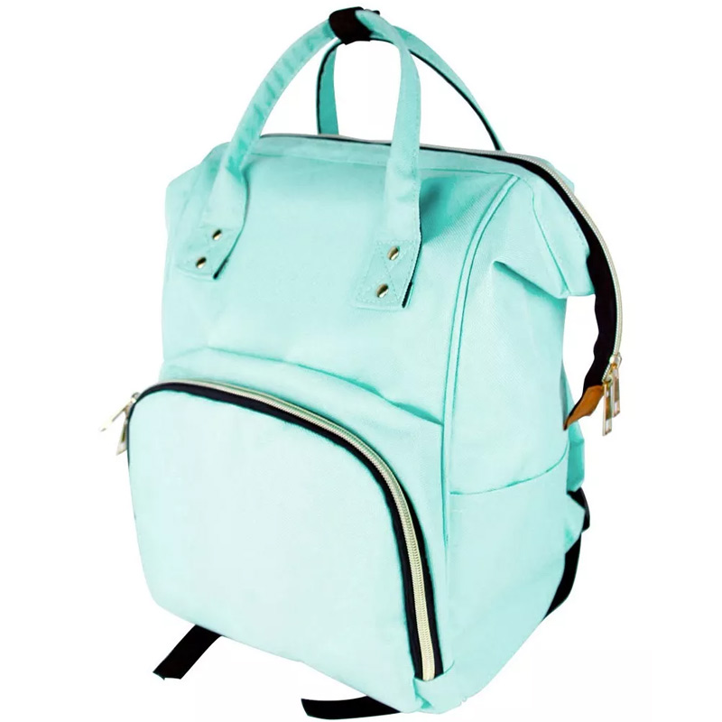 Pañalera Mochila Termica Organizador Biberon Impermeable Menta