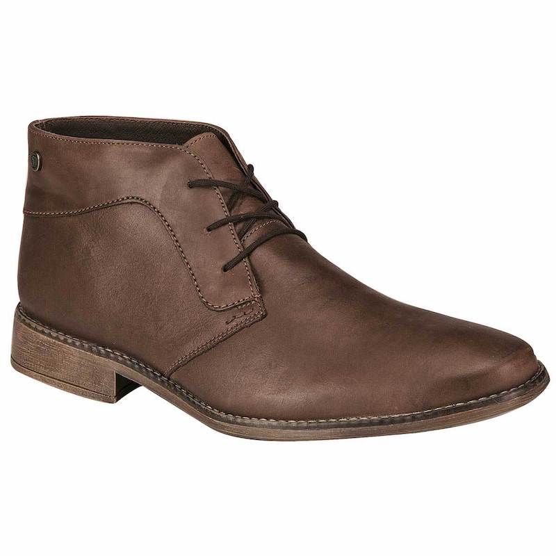 Botas Casuales Exterior Piel Color Cafe De Verde Tabaco