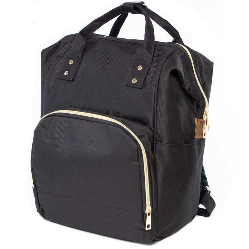 Pañalera Mochila Bebe Termica Organizador Biberon Impermeable Negra