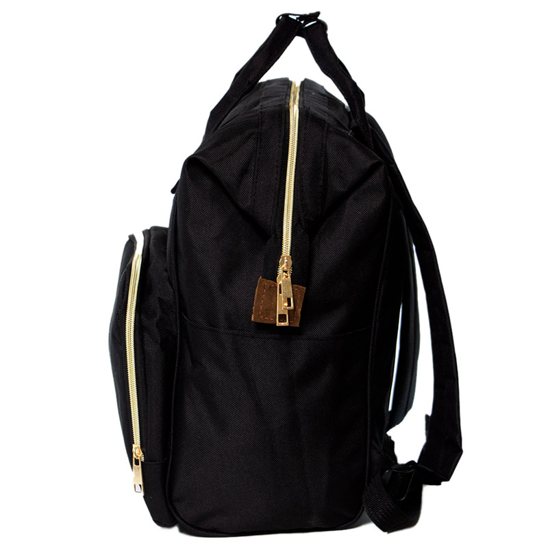 Pañalera Mochila Bebe Termica Organizador Biberon Impermeable Negra