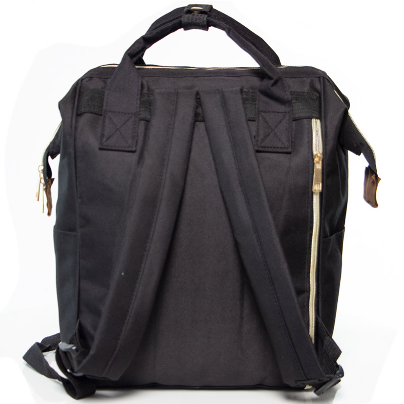 Pañalera Mochila Bebe Termica Organizador Biberon Impermeable Negra