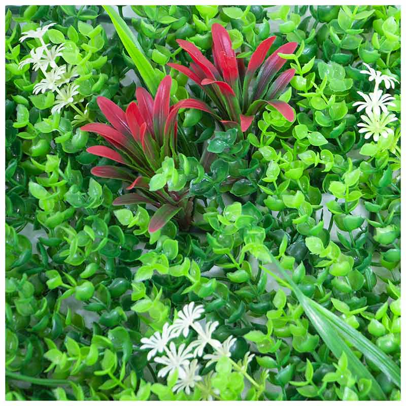 Follaje Artificial 10 Piezas Flores Muro Verde Pared Decorativo 60x40