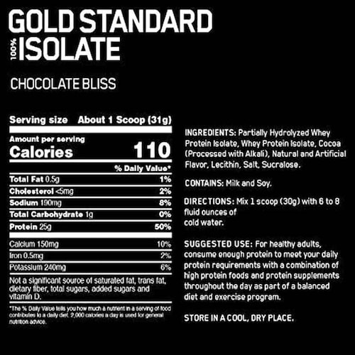 PROTEINA ON GOLD STANDARD ISOLATE 5 LBS CHOCOLATE Y CILINDRO GRATIS DE 900MLS