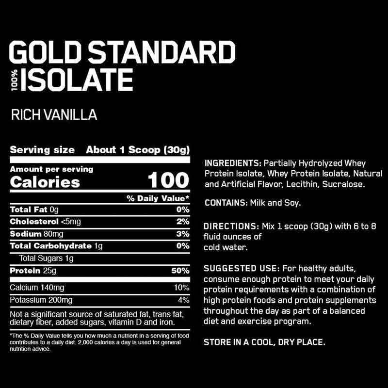 PROTEINA ON GOLD STANDARD ISOLATE 5 LBS VAINILLA Y CILINDRO GRATIS DE 900MLS