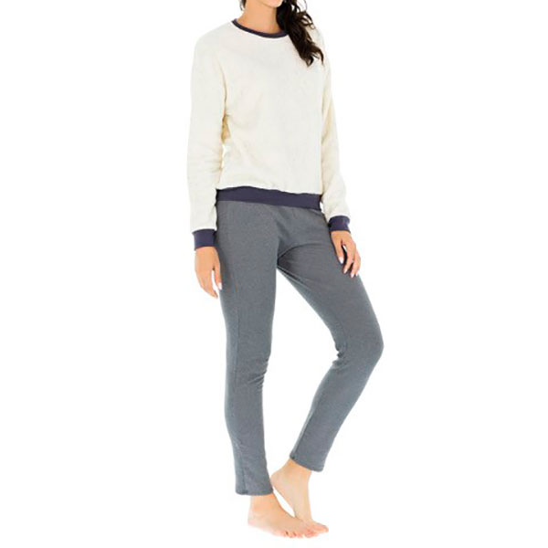 Incognita , Pijama para mujer polar con manga larga y pantalón térmico color gris , 660031