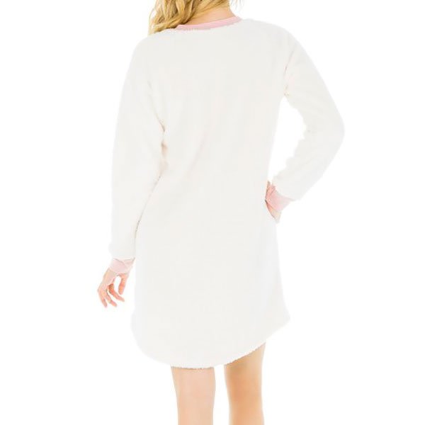 Incognita , Pijama de Borrego para mujer camisón manga larga color Ivory , 660030