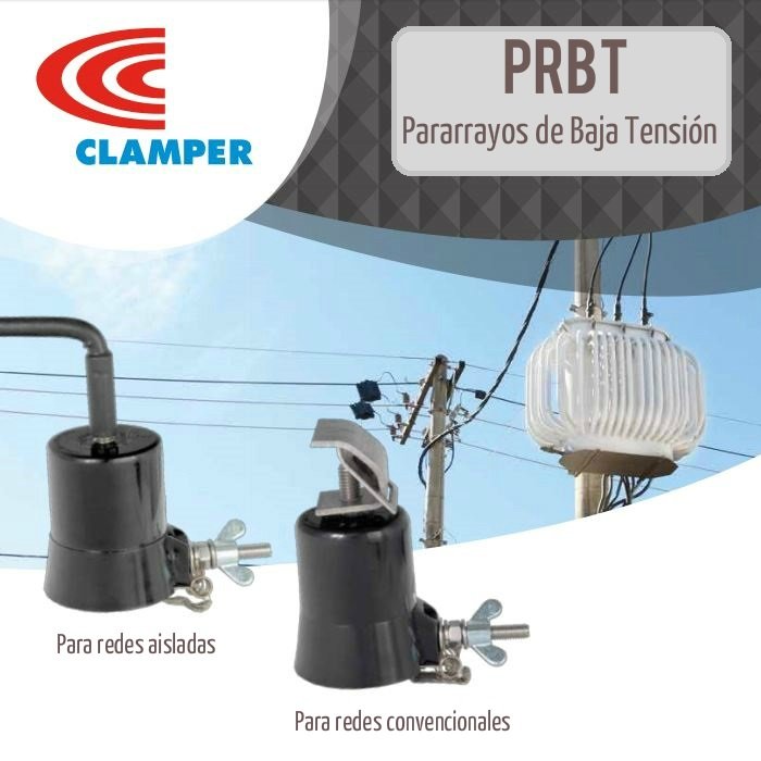 PRBT Apartarrayos Baja Tensión P/ Transformador 440V 10kA Cable Forrado