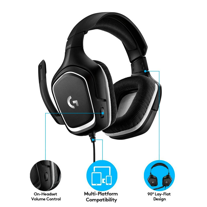 DIADEMA LOGITECH G332 SE GAMMING NEGRO-BLANCO 