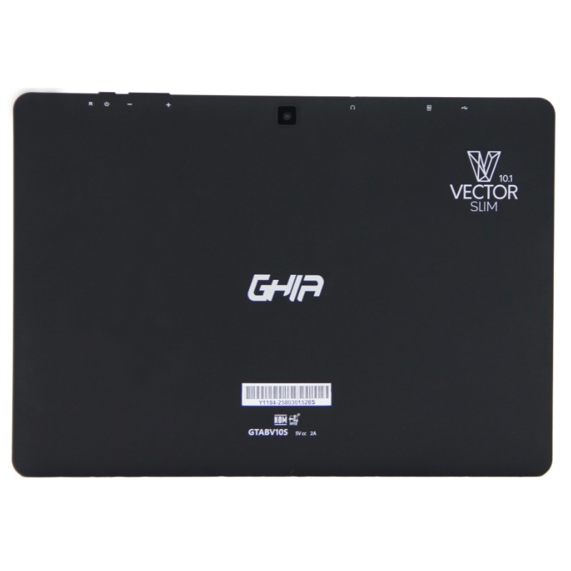 Tablet GHIA Vector Slim - Pantalla de 10.1" - 1GB - 16GB - 2 Cámaras - Wi-Fi - Bluetooth - Android 7 - Negra