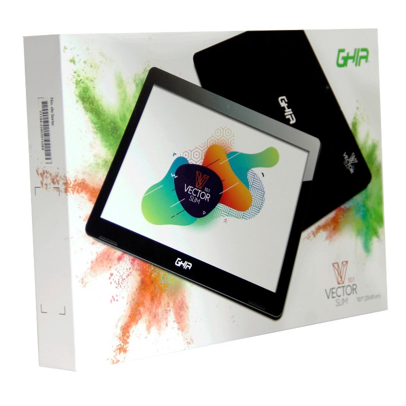 Tablet GHIA Vector Slim - Pantalla de 10.1" - 1GB - 16GB - 2 Cámaras - Wi-Fi - Bluetooth - Android 7 - Negra