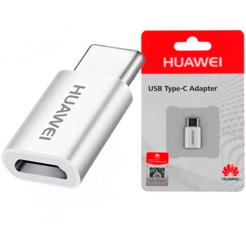 Adaptador Convertidor HUAWEI AP52 Tipo C a Micro USB Blanco 