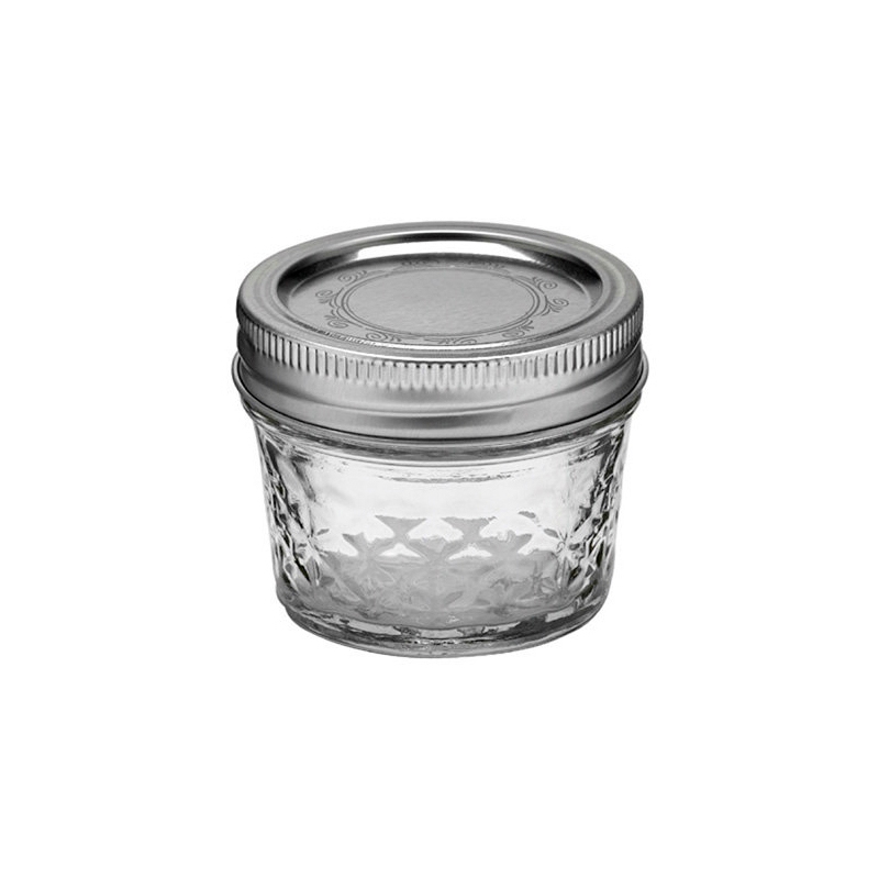 Frasco De Vidrio Con Tapa Mason Jar Ball Quilted 4oz Boca Regular 6 Piezas