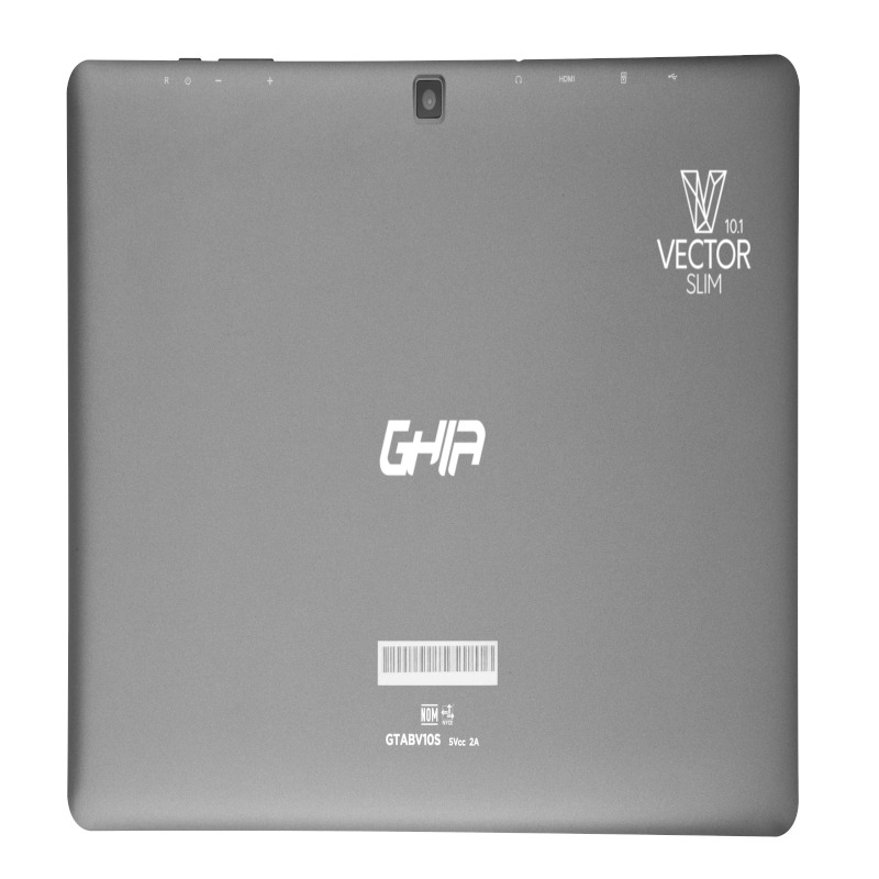 Tablet GHIA Vector Slim - Pantalla de 10.1" - 1GB - 16GB - 2 Cámaras - Wi-Fi - Bluetooth - Android 7 - Gris