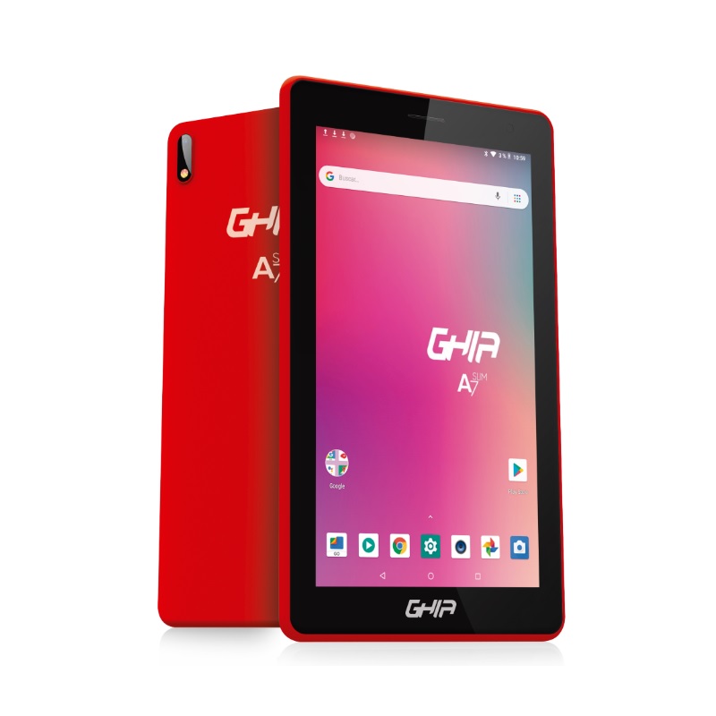 Tablet GHIA A7 Slim 7" QuadCore 1GB 16GB Cámara 2MP / 5MP Android 8.1 Go Rojo