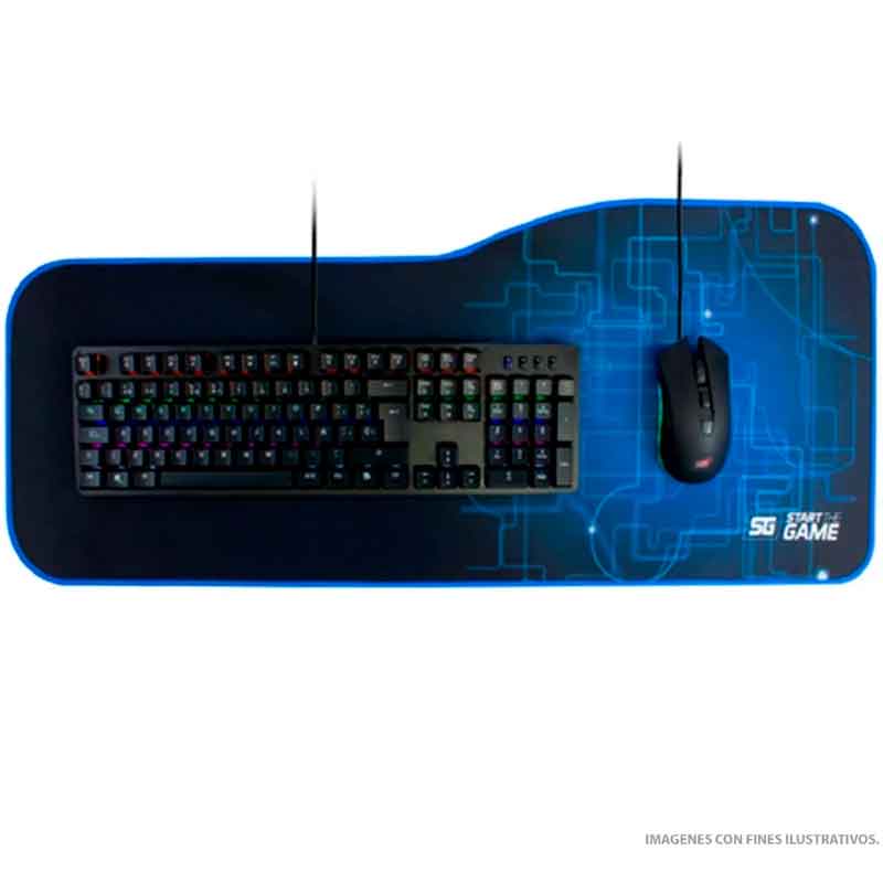 MousePad Gamer VORAGO START THE GAME MPG-300 XL Speed Control Negro 