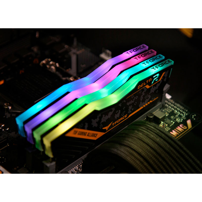 Memoria RAM DDR4 16GB 3200MHz TEAMGROUP T-Force DELTA TUF Gaming RGB 2x8GB TF9D416G3200HC16CDC01 