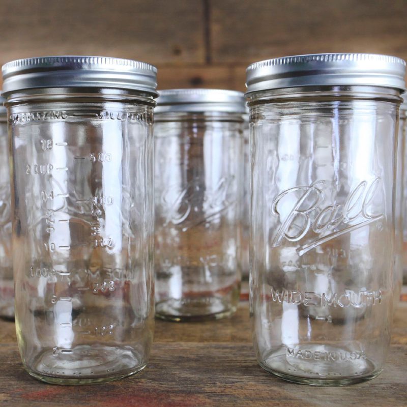 Frasco Largo De Vidrio Con Tapa Mason Jar 24 oz Boca Ancha.