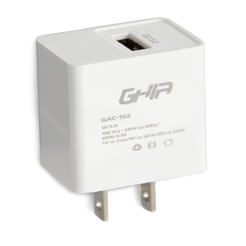 Cargador de pared GHIA GAC-152 - USB 3.0 - Blanco