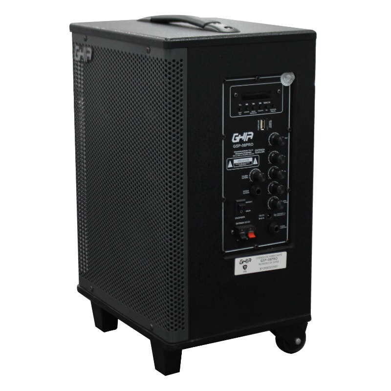 Bocina Bafle Activo GHIA GSP- 8" - USB - MicroSD - Bluetooth - LED