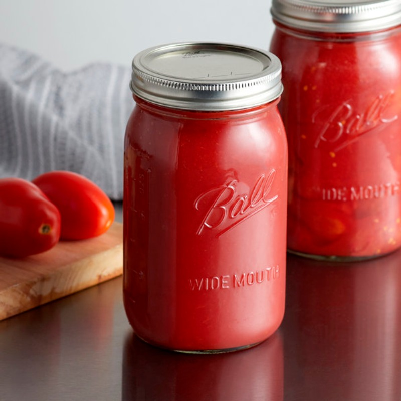6 Pack Frasco Vidrio Mason Jars Tapa Boca Ancha Transparente 32oz/909ml Ball