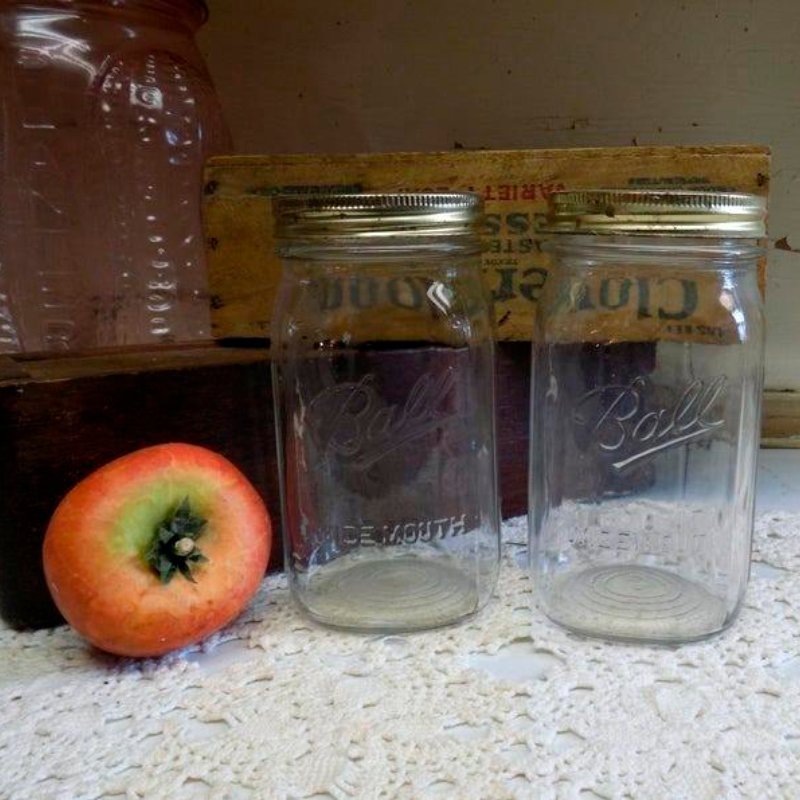 6 Pack Frasco Vidrio Mason Jars Tapa Boca Ancha Transparente 32oz/909ml Ball
