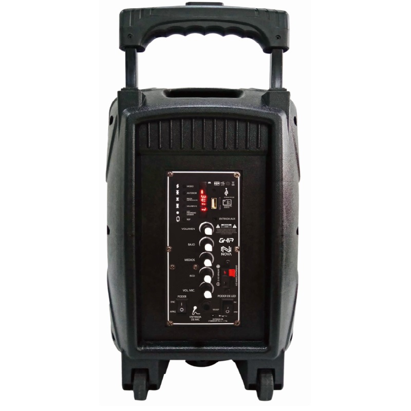 Bocina Bafle GHIA GSP-08 - 8" - Bluetooth - USB - SD - Luces LED