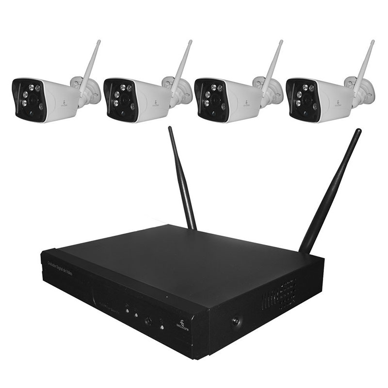 Kit 4 Camaras Wifi Seguridad Inalambricas Cctv Ip Vigilancia