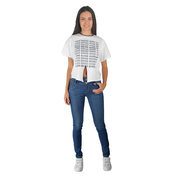 Incognita Blusa para Mujer Moda Casual Algodon Blanco Estampado Comoda , 330343