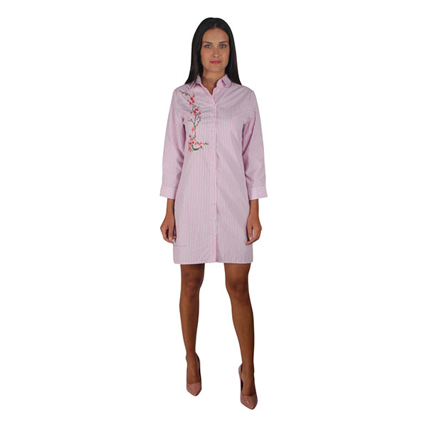 Incógnita Vestido Para Mujer Moda Casual Corto Rayas Blanco/rosa , 550209