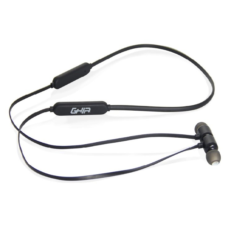 Audifonos Auriculares GHIA ASTEROID Sport Magnéticos - Color Negro/Blanco - Manos Libres - Bluetooth 4.2 - 10 Mts de Alcance
