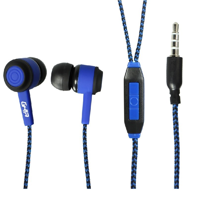 Audífonos alámbricos GHIA Comet - color Azul - 3.5mm - 1.2 metros de cable - 3mw de potencia con manos libres