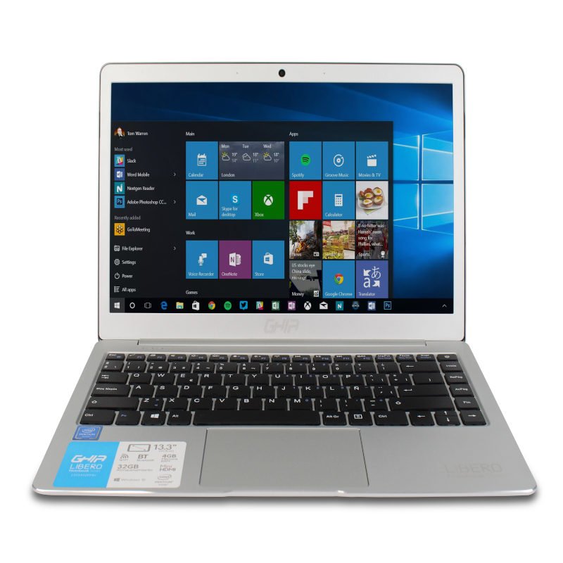 Laptop GHIA Libero SL - Pantalla de 13.3" - Intel Pentium N4200 - 4GB - 32GB - Windows 10 Home - Full Metal - Disco Duro Externo 500GB
