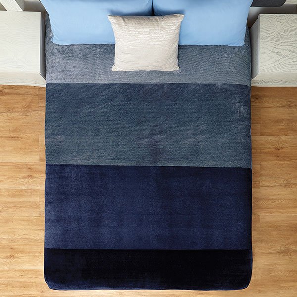 Elefantito Cobertor Para King Size Atlantic Bloques Color Azul  , E28931