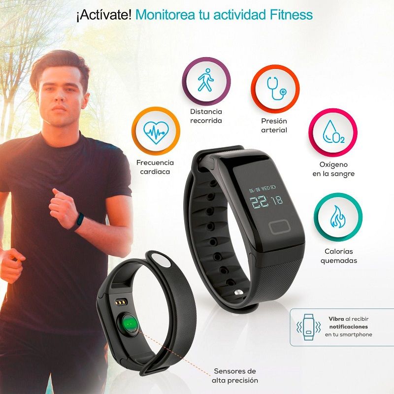 Smartwatch Sportband Bluetooth Reloj Steren iPhone Android Oxímetro