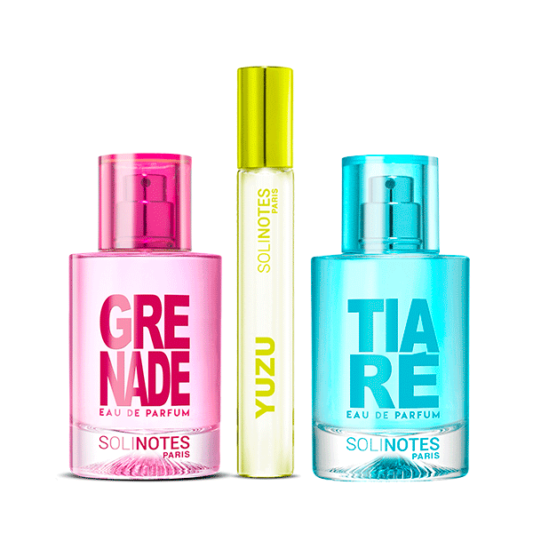 Solinotes Tiare 50ml EDP + Grenade 50ml EDP + Roller Yuzu 10ml