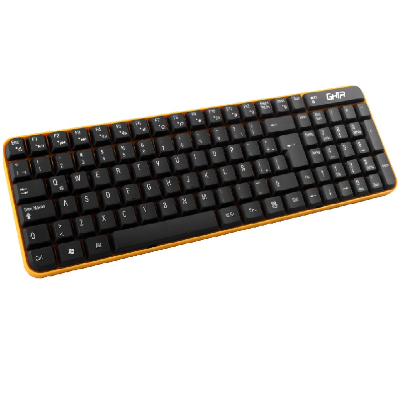 Kit de Teclado y Mouse GHIA - Inalámbrico - Negro/Amarillo