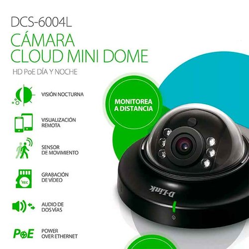 Cámara Vigilancia D-LINK DCS-6004L Cloud HD POE Day Night MicroSD 