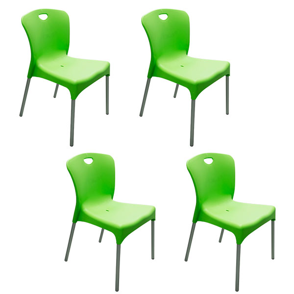 4 Sillas de plástico Lissa Verde 