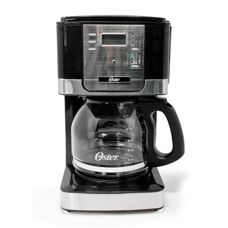Cafetera Programable 12 Tazas Jarra de Vidrio Acero/Negro Oster Bvstdc4401-013