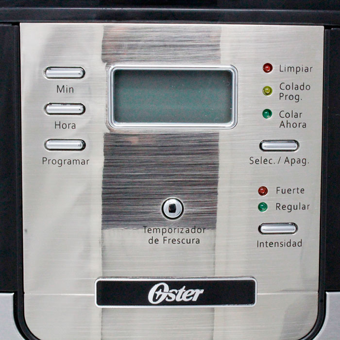 Cafetera Programable 12 Tazas Jarra de Vidrio Acero/Negro Oster Bvstdc4401-013