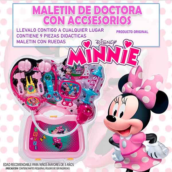 MALETIN DOCTOR INFANTIL,DIDACTICO, INTERACTIVO MINNIE DISNEY LUZ Y SONIDO