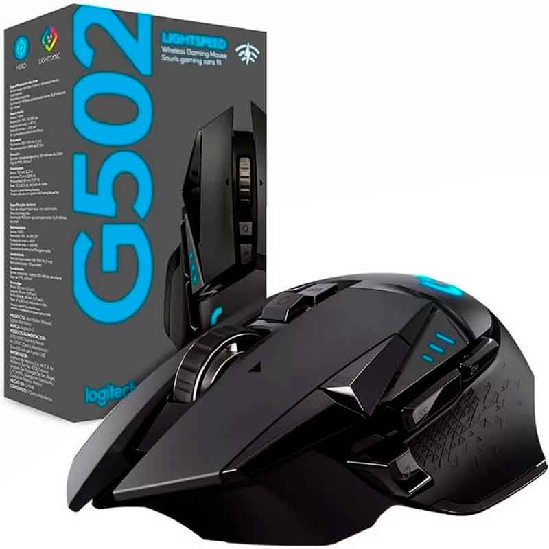 Mouse Gamer LOGITECH G502 Lightspeed RGB Lightsync 16000 DPI Inalambrico 910-005566 