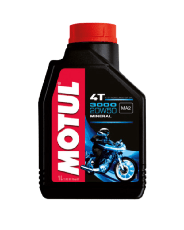 ACEITE MOTUL PARA MOTOCICLETA 4 TIEMPOS 3000 20W50 1 LITRO ACEITE DE MOTOR