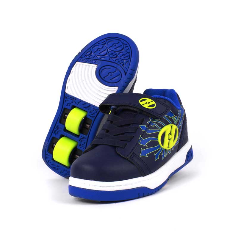 Tenis Patín Para Niño Heelys Azul con Estampado de Destellos Con Dos Ruedas Desmontables