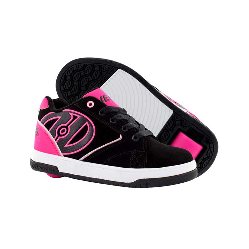 Tenis Patín Para Niña Heelys Fiusha Con Negro De Una Rueda Desmontable