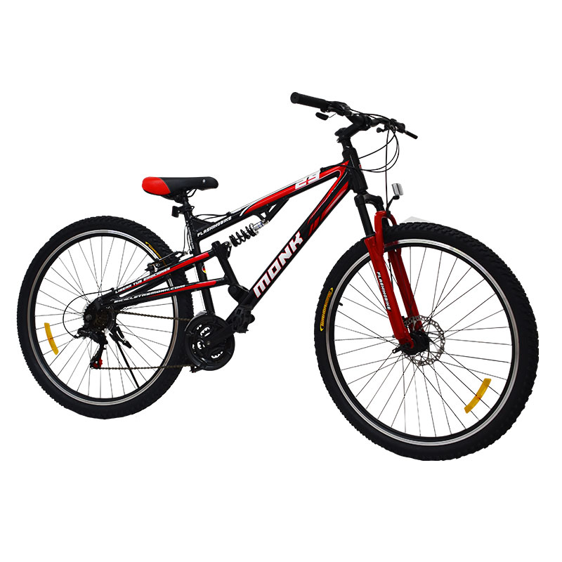 BICICLETA FLASHING ALUM/DOB-SUSP EQ SHIMANO R-29 21VEL NEGRA/ROJA